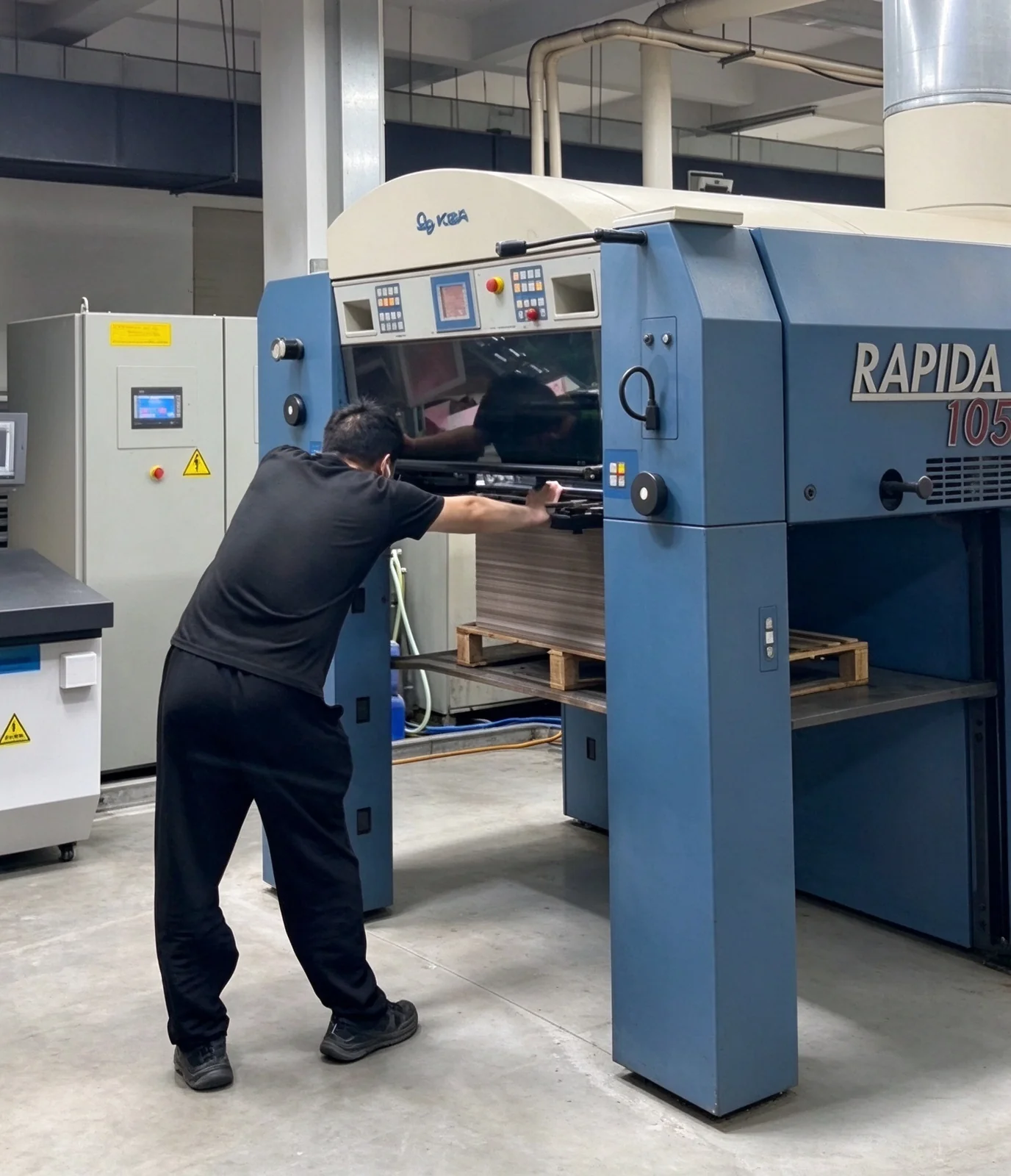 Koenig & Bauer (KBA) Rapida 105 sheetfed offset press for packaging printing